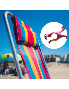 6 Clips para Toallas de Playa Chuniff - Loro, Chanclas, Flamenco 2