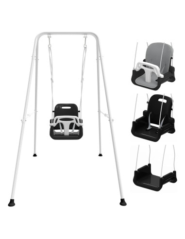 Columpio Plegable para Niños JWPEHOE con Cojín Negro
