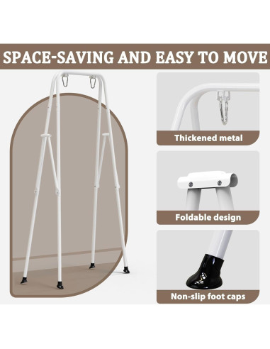 Columpio Plegable para Niños JWPEHOE con Cojín Negro