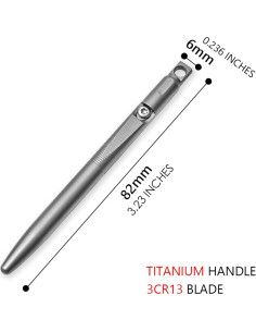 Cuchillo Utilitario Mini Tenchilon T32 Titanio 8.1 cm 2