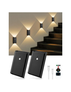 Aplique de Pared WERFOP con Sensor de Movimiento y Control Remoto - Batería Recargable 5000mAh, 3 Modos de Iluminación