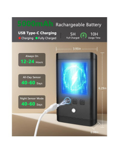 Aplique de Pared WERFOP con Sensor de Movimiento y Control Remoto - Batería Recargable 5000mAh, 3 Modos de Iluminación 2