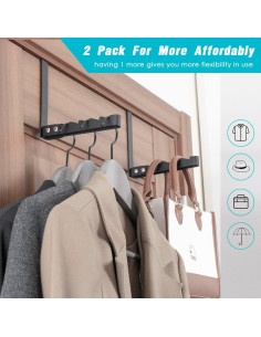 Paquete de 2 Percheros Metálicos TASEVO Ajustables Plegables 2