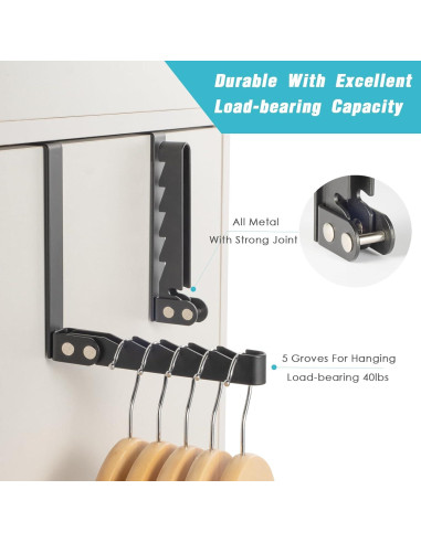 Paquete de 2 Percheros Metálicos TASEVO Ajustables Plegables