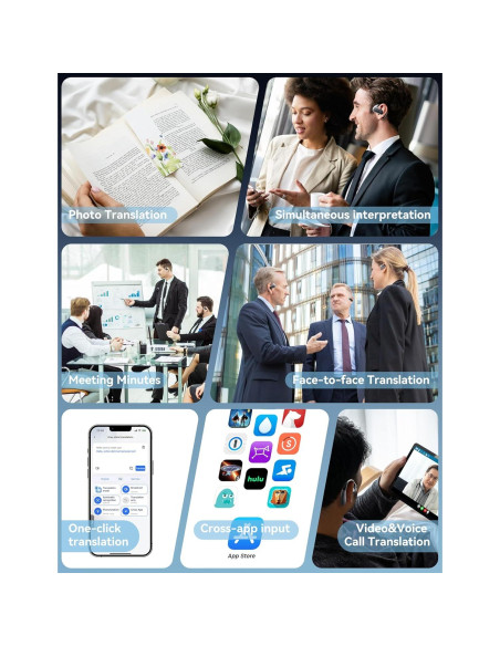 Auriculares de Traducción AI Ceymoal T19 139 Idiomas Bluetooth