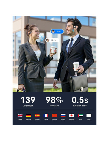 Auriculares de Traducción AI Ceymoal T19 139 Idiomas Bluetooth