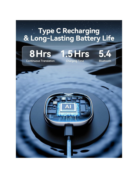 Auriculares de Traducción AI Ceymoal T19 139 Idiomas Bluetooth