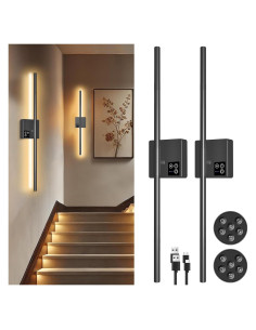 Apliques de Pared Inalámbricos Xiourcre 31" Regulables 2700K-6000K