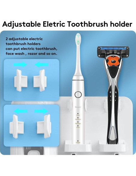 Dispensador Automático de Pasta Dental TuCao Blanco con Soporte