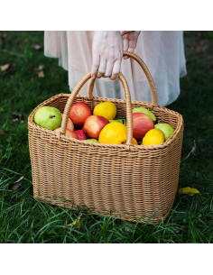 Cesta de Picnic de Mimbre SEWACC 36x35x19cm Marrón 2