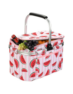 Cesta de Picnic Aislada Tirrinia 34L Rosa Resistente al Agua