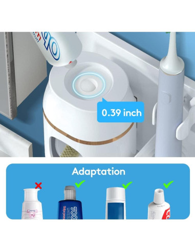 Dispensador Automático de Pasta Dental TuCao Blanco con Soporte