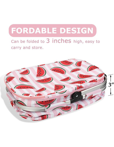 Cesta de Picnic Aislada Tirrinia 34L Rosa Resistente al Agua