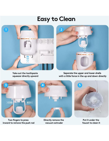 Dispensador Automático de Pasta Dental TuCao Blanco con Soporte