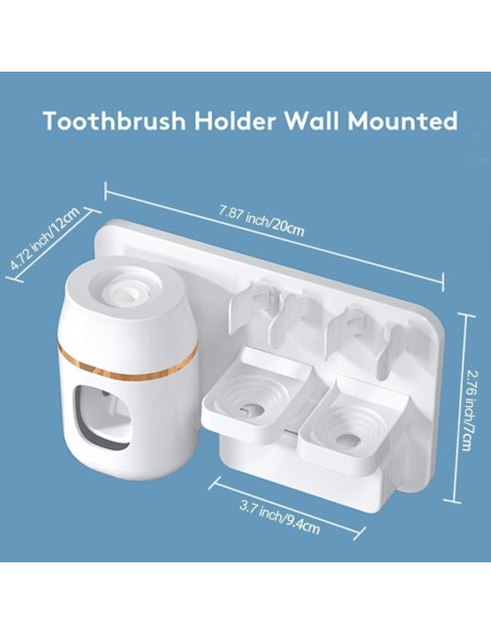 Dispensador Automático de Pasta Dental TuCao Blanco con Soporte