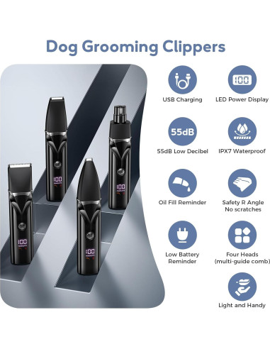 Kit de Aseo para Perros Kfonla 5 en 1 Inalámbrico y a Prueba de Agua