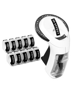 Etiquetadora Manual Vintage EazeID Omega S con 10 Cintas Negras 9mm