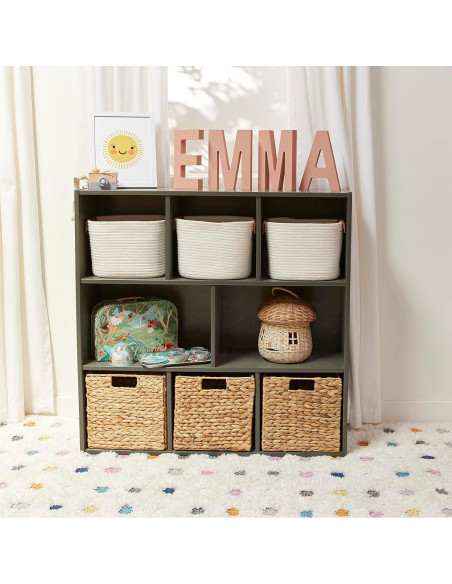 Armario de Almacenamiento ECR4Kids 8 Compartimentos 91cm Gris