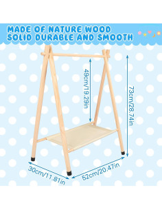 Perchero para Bebés Queekay de Madera Natural 73 cm 2