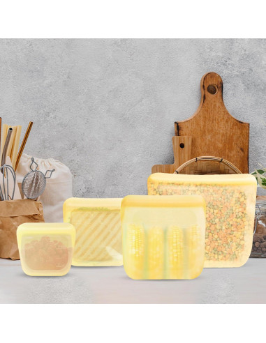 Set de 5 Bolsas de Silicona Reutilizables purifyou 170g a 1814g