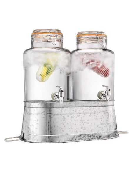 Dispensadores de Bebidas de Vidrio Home to Table 1.5 Galones Doble