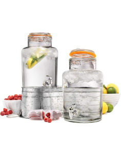 Dispensadores de Bebidas de Vidrio Home to Table 1.5 Galones Doble 2