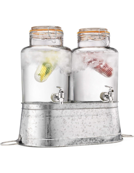 Dispensadores de Bebidas de Vidrio Home to Table 1.5 Galones Doble