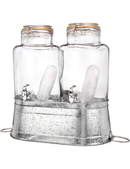 Dispensadores de Bebidas de Vidrio Home to Table 1.5 Galones Doble