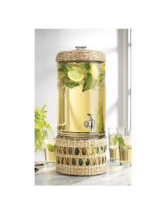 Dispensador de Bebidas de Vidrio MosJos 7.57L con Ratán
