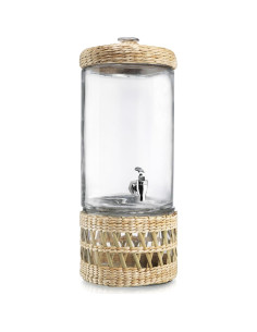 Dispensador de Bebidas de Vidrio MosJos 7.57L con Ratán 2