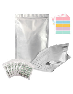 Bolsas Mylar SHXWELL 50pcs 20x30.5cm Reutilizables con Cierre