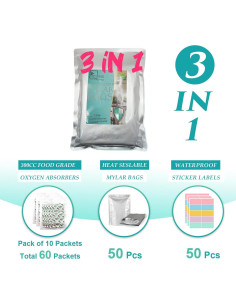 Bolsas Mylar SHXWELL 50pcs 20x30.5cm Reutilizables con Cierre 2