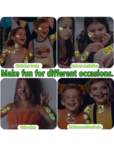 180 Tatuajes Temporales Brillantes Gabizafia para Niños