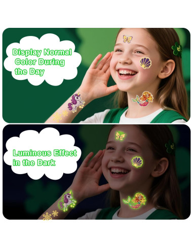 180 Tatuajes Temporales Brillantes Gabizafia para Niños