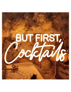 Señal de Luz de Neón LED SYLHOME Pero Primero Cócteles 40x20cm