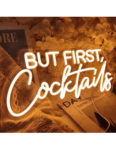 Señal de Luz de Neón LED SYLHOME Pero Primero Cócteles 40x20cm 2