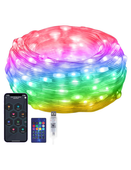 Luces de Cadena Inteligentes RGB 5M Electight con Control APP