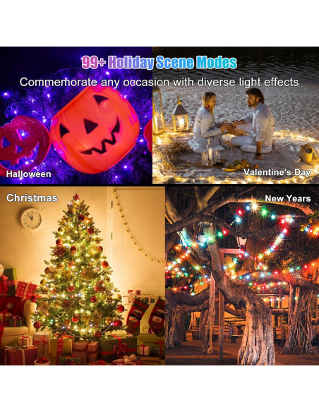 Luces de Cadena Inteligentes RGB 5M Electight con Control APP