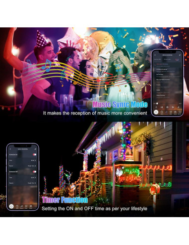 Luces de Cadena Inteligentes RGB 5M Electight con Control APP