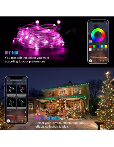 Luces de Cadena Inteligentes RGB 5M Electight con Control APP