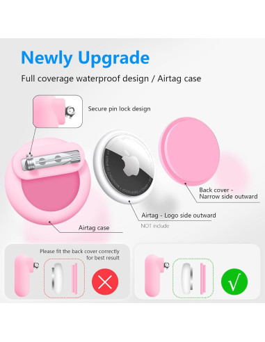 Funda Impermeable Oculta para AirTag Meleetoon - Paquete de 4