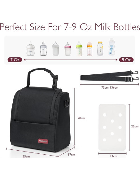 Bolsa de Enfriamiento de Leche Materna Momcozy Negra 6 Biberones