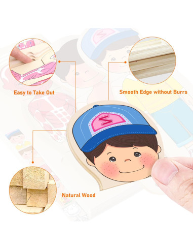 Rompecabezas de Madera Anatomía MoinKidz 5 Capas 29.7x14.7cm