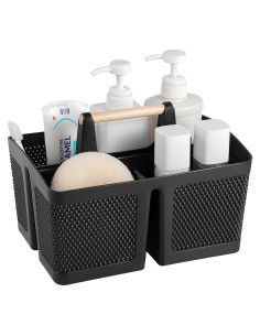 Cesta de Ducha Portátil rejomiik de Plástico Negro 27.4x19.6cm