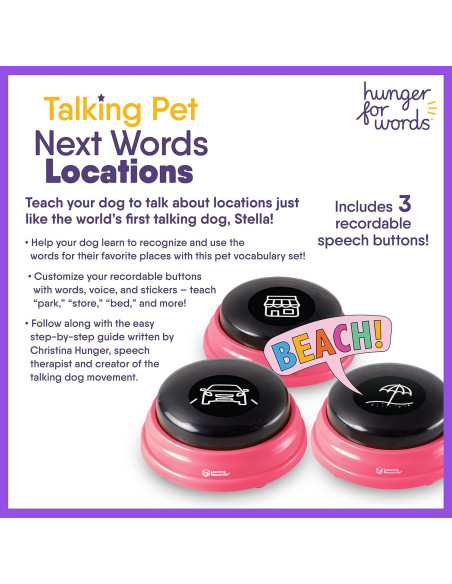 Botones de Habla para Mascotas Hambre Por Palabras - Set de 3 Botones de Habla para Mascotas Hambre Por Palabras - Set de 3