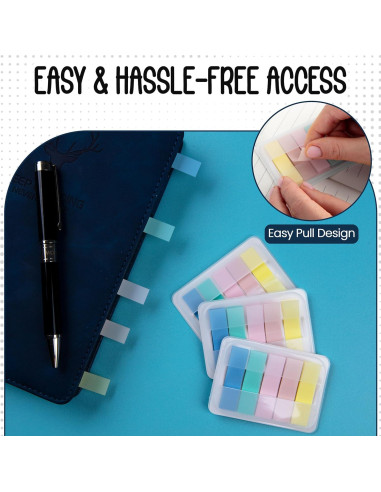 Pestañas Adhesivas Transparentes Essex Wares - 300 Piezas - 5 Colores Boho