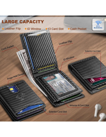Billetera de Cuero Delgado Bulliant para Hombres con Bloqueo RFID