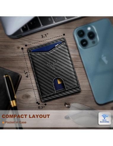 Billetera de Cuero Delgado Bulliant para Hombres con Bloqueo RFID