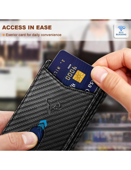 Billetera de Cuero Delgado Bulliant para Hombres con Bloqueo RFID