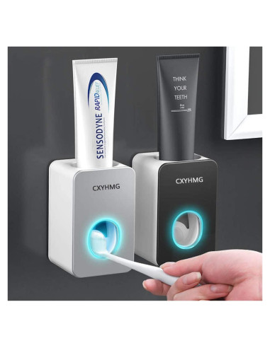 Dispensador Automático de Pasta de Dientes CXYHMG 2 PCS Negro-Gris